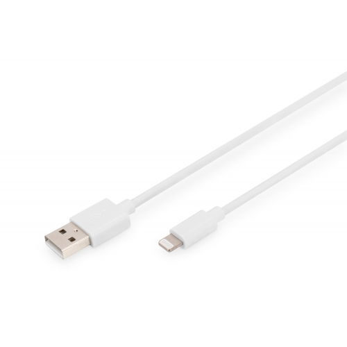 Cablu de date Digitus by Assmann DB-600106-020-W, Lightning - USB, 1m, White