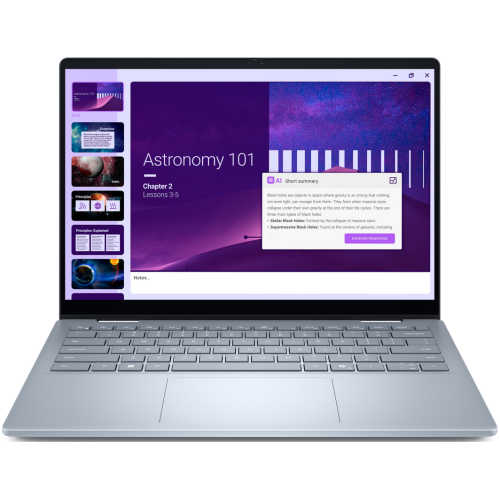 Laptop 2-in-1 Dell 14 Plus DB04250, Intel Core Ultra 7 256V, 14 inch Touch, RAM 16GB, SSD 1TB, Intel Arc Graphics 140V, Windows 11 Pro, Ice Blue