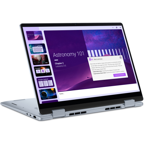 Laptop 2-in-1 Dell 14 Plus DB04250, Intel Core Ultra 7 256V, 14 inch Touch, RAM 16GB, SSD 512GB, Intel Arc Graphics 140V, Windows 11 Pro, Ice Blue