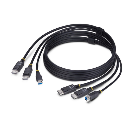Cablu KVM Startech DDU1226-KVM-CABLE, 2 x DisplayPort + USB-A - 2 x DisplayPort + USB-B, 1.8 m, Black