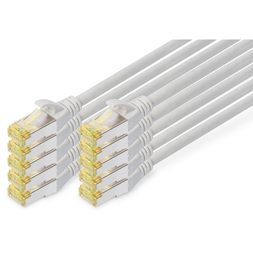 Patch Cord Digitus by Assmann DK-1644-A-010-10, S/FTP, Cat6a, 1m, Grey, 10 bucati