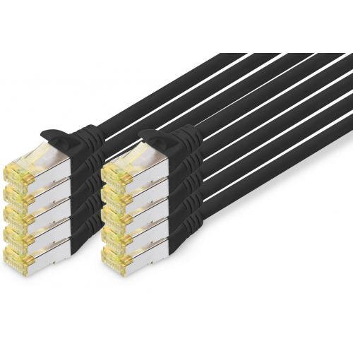 Patch Cord Digitus by Assmann DK-1644-A-020-BL-10, S/FTP, Cat6a, 2m, Black, 10 bucati