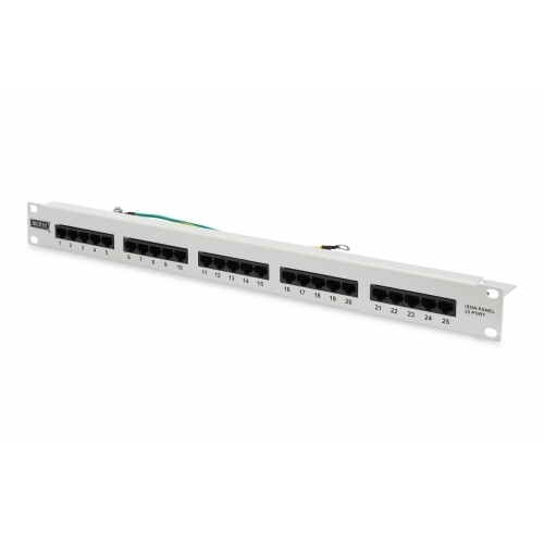 Patch Panel Digitus by Aassmann DN-91325-1, 19inch, 1U, 25 porturi, Cat3, UTP, Light Grey