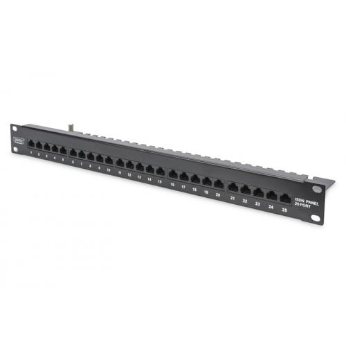 Patch Panel Digitus by Assmann DN-91325-1-B, 19 inch, 1U, 25 porturi, Cat3, UTP, Black