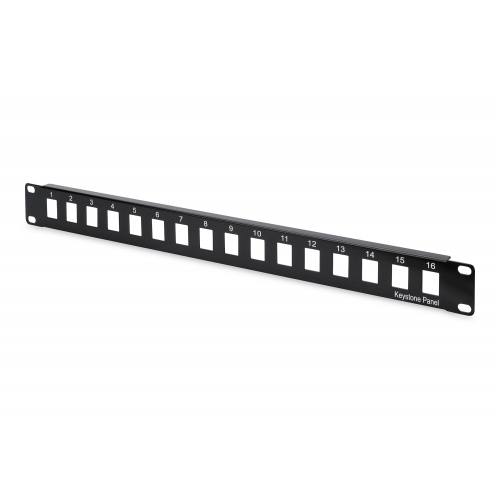 Patch Panel Digitus by Assmann DN-91400, 19inch, 1U, 16 porturi, Keystone, Black