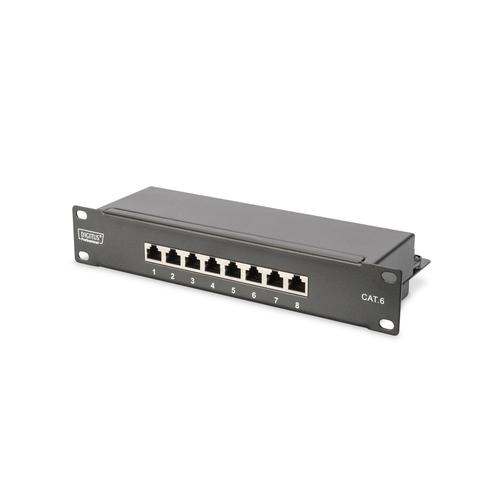 Patch Panel Digitus by Assmann DN-91608S, 10inch, 1U, 8 porturi, Cat6, STP, Black