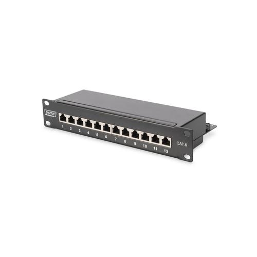 Patch Panel Digitus by Assmann DN-91612S, 10inch, 1U, 12 porturi, Cat6, STP, Black