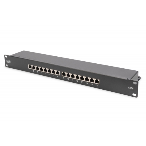 Patch Panel Digitus by Assmann DN-91616S-B, 19inch, 1U, 16 porturi, Cat6, STP, Black