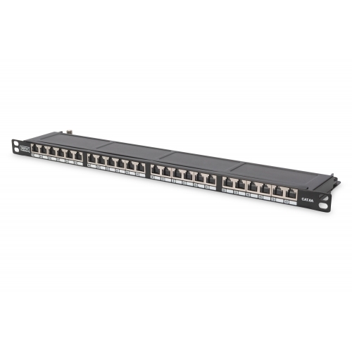 Patch Panel Digitus by Assmann DN-91624S-SL-SH, 19inch, 0.5U, 24 porturi, Cat6, STP, Black