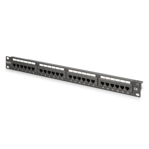 Patch Panel Digitus by Assmann DN-91624U-CR, 19 inch, 1U, 24 porturi, Cat 6, UTP, Black