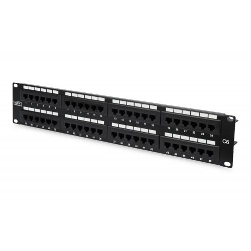 Patch Panel Digitus by Assmann DN-91648U, 19inch, 2U, 48 porturi, Cat6, UTP, Black