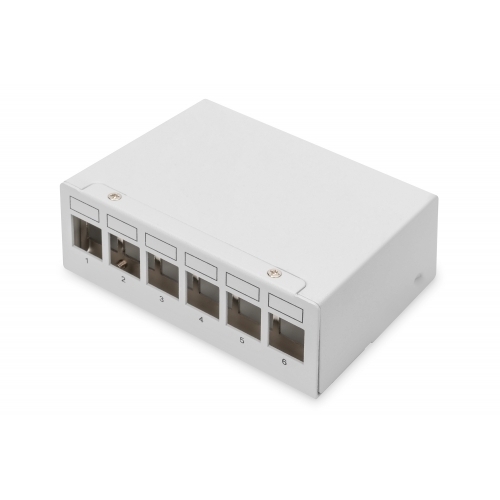Patch Panel Digitus by Assmann DN-93716, 10inch, 6 porturi, Keystone, Light Grey