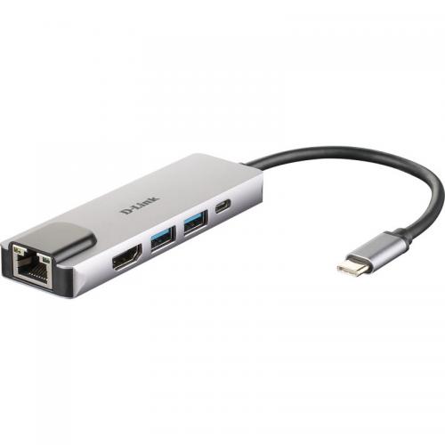 Hub USB DLINK DUB-M520, 5 porturi, gri