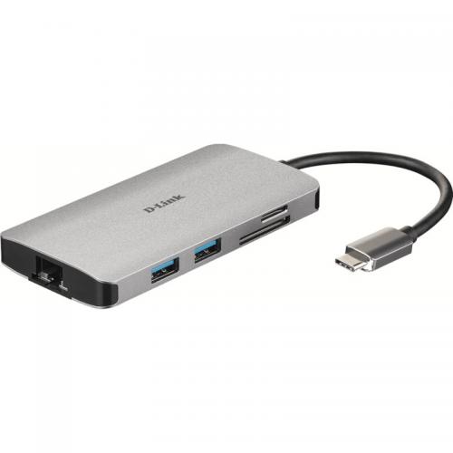 Hub USB DLINK DUB-M810, 8 porturi 3.0, gri