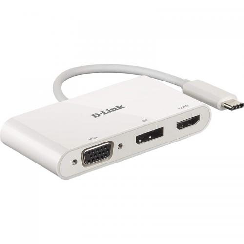 D-Link DUB-V310 3-in-1 USB-C Hub with HDMI, VGA and DisplayPort DUB-V310 ,1* USB-C connector , 1* HDMI Port, 1* VGA, 1* DisplayPort.