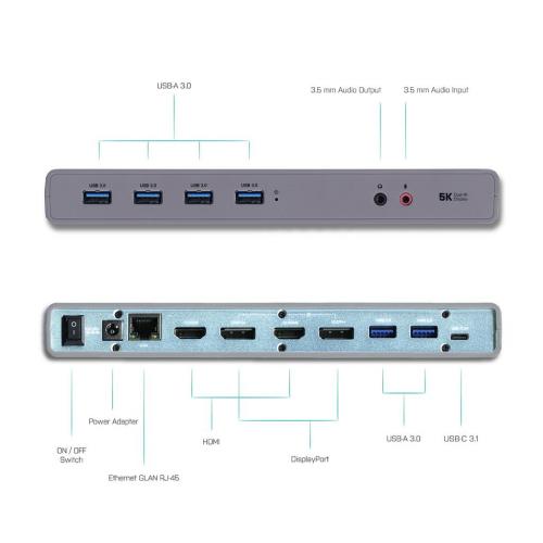 Docking Station I-tec 5K , Grey