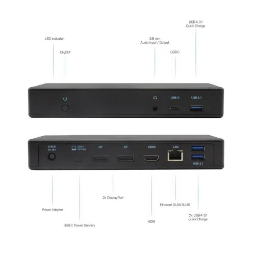 Docking Station i-tec Triple Display, Black