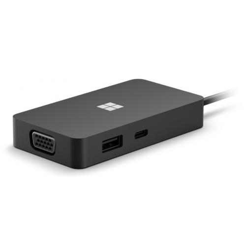 Ms USB-C Travel Hub, docking station(black, HDMI, RJ-45, USB, VGA)