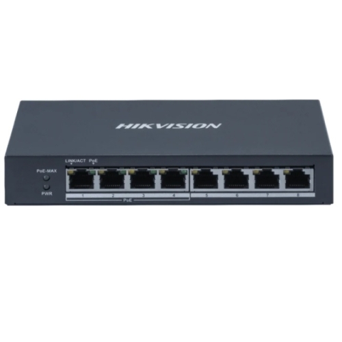 Switch Hikvision DS-3E0508P-O, 8 porturi (4 PoE)