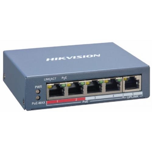 Switch Hikvision DS-3E1105P-EI, 4-port, PoE