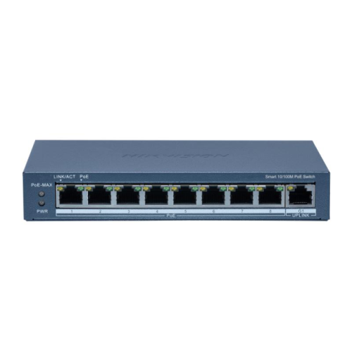 Switch Hikvision DS-3E1309P-EI(B), 8 porturi, PoE