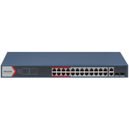 Switch Hikvision DS-3E1326P-EI(B), 24 porturi, PoE
