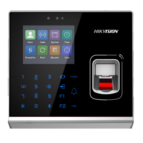 Cititor control access standalone cu cititor de amprenta Hikvision Pro Series DS-K1T201AMF, capacitate amprente: 5000, capacitate carduri Mifare: 100000, capacitate evenimente: 300000, distanta citire card: 0 la 5 cm suporta RS-485 and Wiegand (26/34), ec