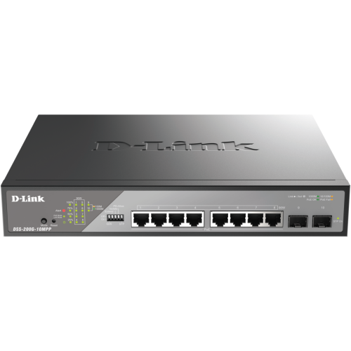 Switch DLink DSS-200G-10MPP/E, 8 porturi, PoE