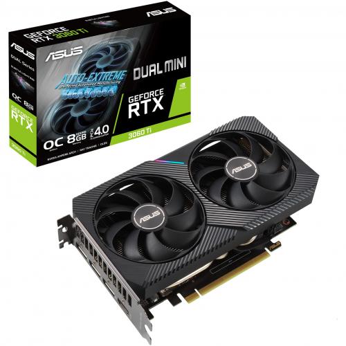 Asus Placa video nVidia GeForce RTX 3060 Ti Dual MINI OC LHR 8GB, GDDR6, 256bit