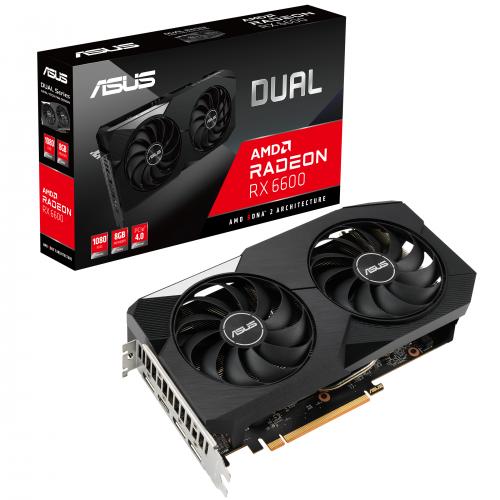 Placa video Asus AMD Radeon RX 6600 DUAL 8GB, GDDR6, 128bit