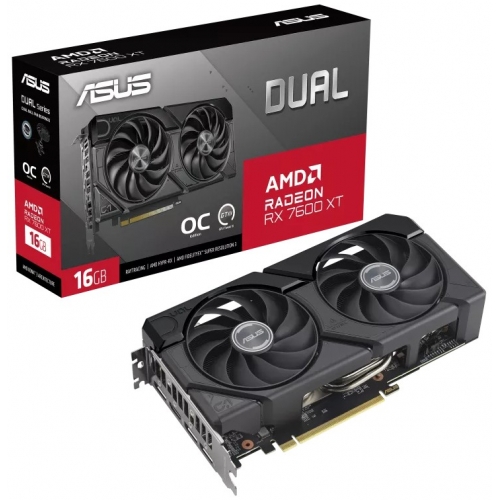 Placa video ASUS AMD Radeon RX 7600 XT DUAL OC 16GB, GDDR6, 128bit