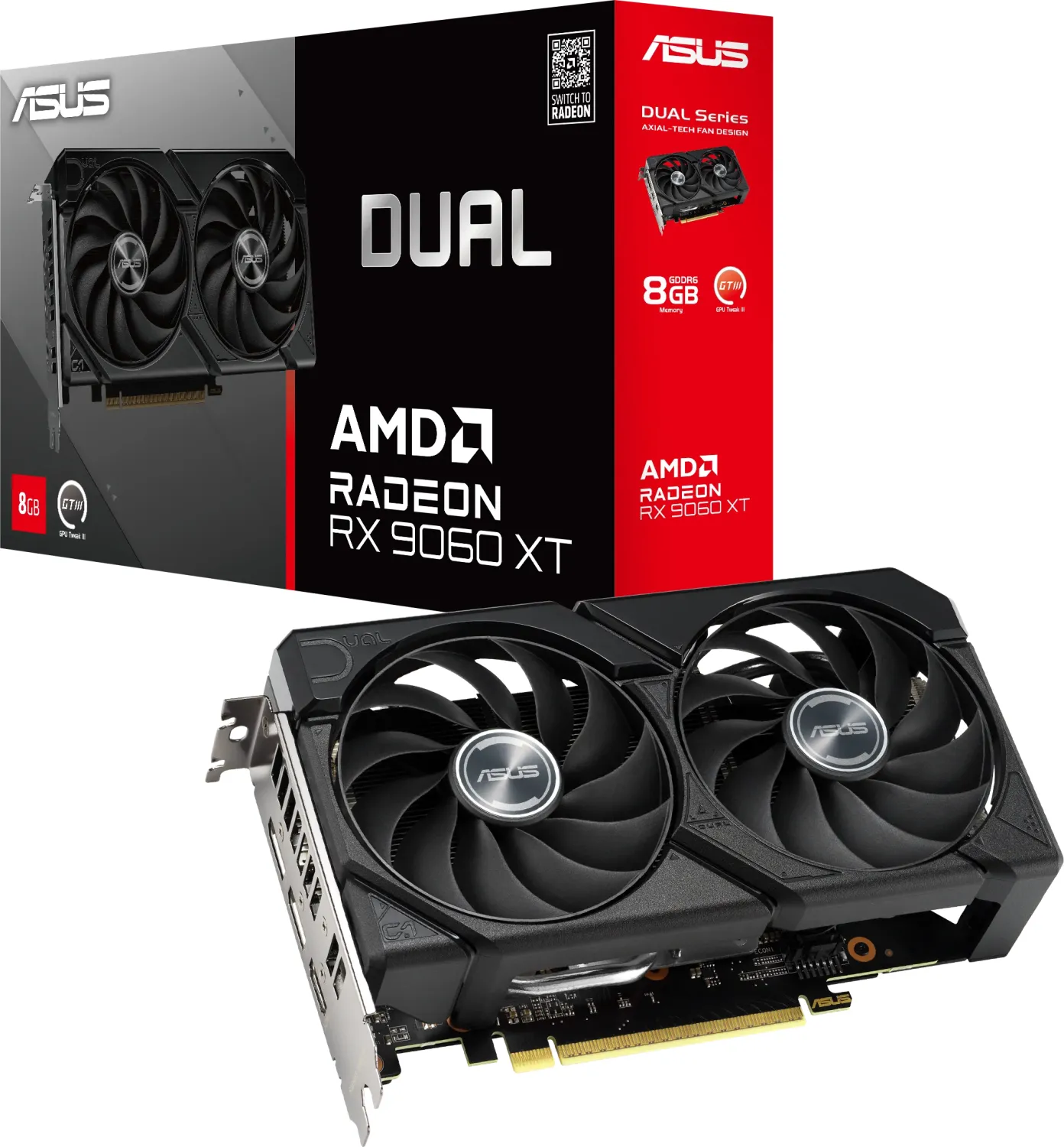 Placa video ASUS AMD Radeon RX 9060 XT DUAL 8GB, GDDR6, 128 bit