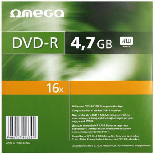 DVD-R Omega 16x, 4.7GB, 10buc, Slim case