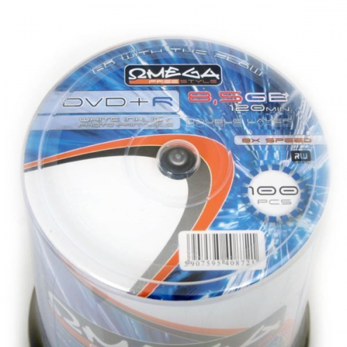 DVD+R Omega Freestyle 8x, 8.5GB, 100buc, Cake