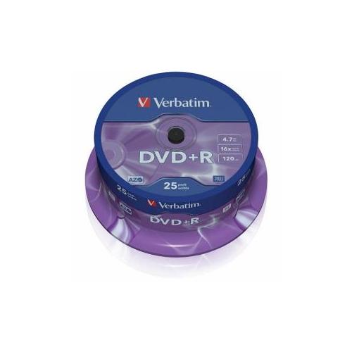 DVD+R Verbatim 43500, 16x, 4.7GB, 25buc, Matte silver