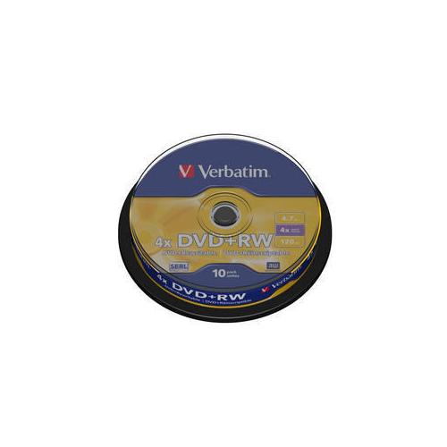 DVD+RW Verbatim 4x, 4.7GB, 10buc, Spindle