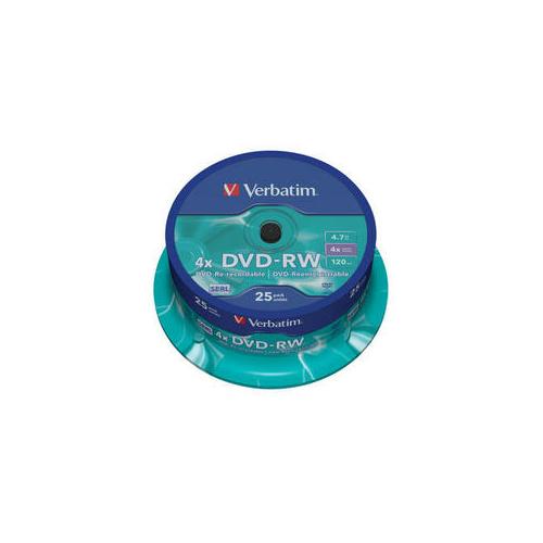 DVD-RW Verbatim 4x, 4.7GB, 25buc, Spindle