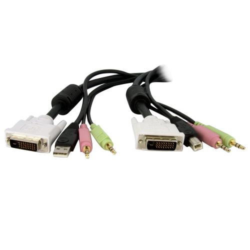 Cablu KVM Startech DVID4N1USB6, 1.8m, Black