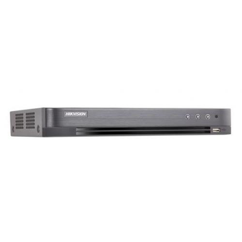 DVR Hikvision TurboHD 4 canale DS-7204HQHI-K1/P; 3MP; PoC - Power overcoax; 4 Turbo HD/AHD/Analog interface input, 4-ch video and 1-ch audioinput, H.265/H.265+ compression, 1 SATA interface, CH01: 3MP @ 15fps,CH02-04:1920×1080P @15 fps/ch, support CVBS ou
