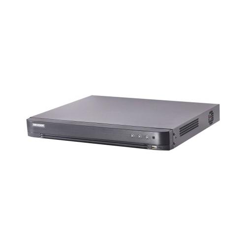 DVR Hikvision Turbo HD 4.0, DS-7204HUHI-K1/P; 5MP; 4 Channel; H265 +;H265;H264+;H264, 4-ch video and 4-ch audio input, 2-ch IP up to 6MP resolution input, 5MP @ 12fps/ch; 4MP @15 fps/ch, built-in PoC, 1 SATA interface, Connectable to Turbo HD/HDCVI/AHD/CV