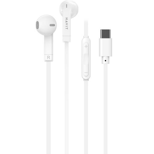 Casti cu microfon Havit E336C, USB-C, White
