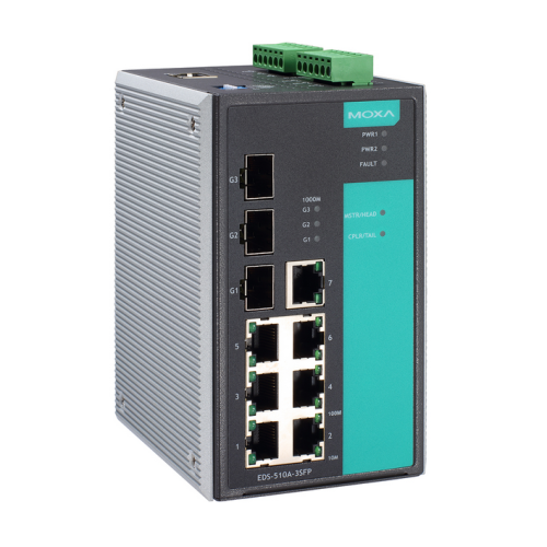 Switch Moxa EDS-510A-3SFP-T, 7 porturi