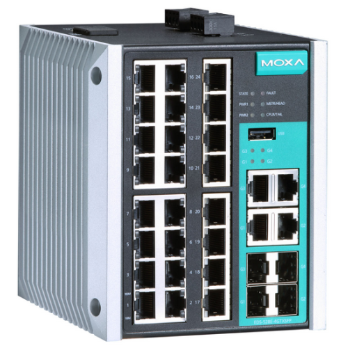 Switch Moxa EDS-528E-4GTXSFP-HV-T, 24 porturi