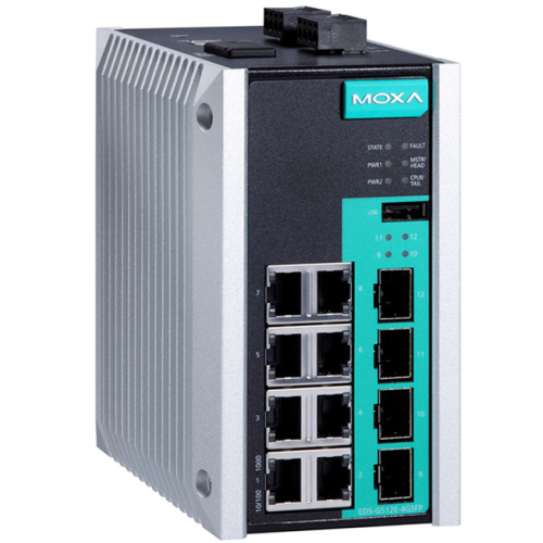 Switch Moxa EDS-G512E-4GSFP, 8 porturi