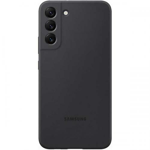 Protectie pentru spate Samsung Silicone Cover pentru Galaxy S22 Plus, Black