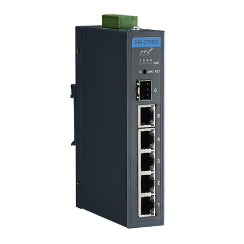 Switch Advantech EKI-2706G-1GFPI-BE, 4 porturi, PoE