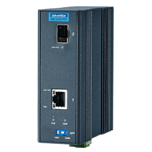 Convertor Media Advantech EKI-2741FHPI-AE 1 Gbps, 100 m, SFP, PoE