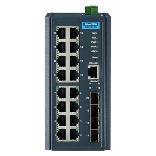 Switch Advantech EKI-7720G-4FI-BE, 16 porturi