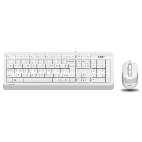 Kit Tastatura A4Tech Fstyler - Tastatura FM10, USB, White + Mouse Optic FK10, USB, White