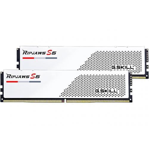 Kit Memorie G.Skill Ripjaws S5 XMP 3.0 White 32GB, DDR5-6000Mhz, CL32, Dual Channel
